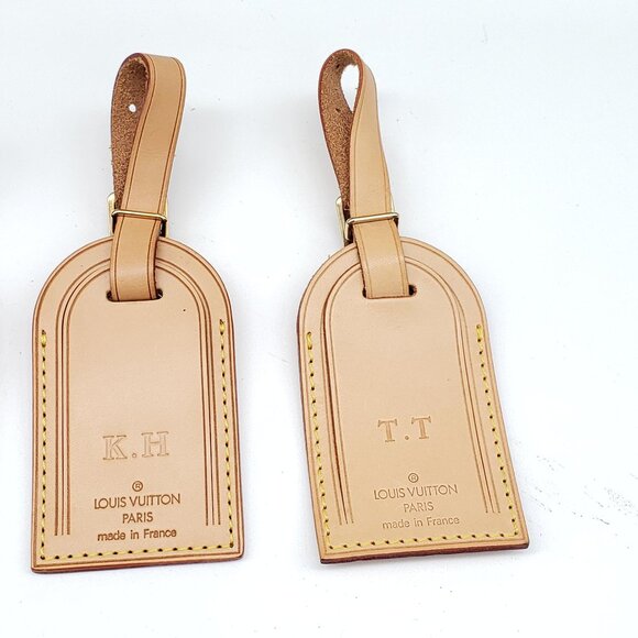 Authentic Louis Vuitton Tan Luggage / Name Tags With Initial K.H LC15-121025 - Picture 6 of 9